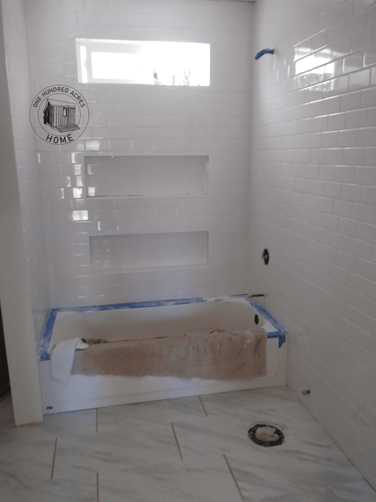 DIY Bathroom Tile Grout, Sealer, and Caulking One Hundred Acres Home